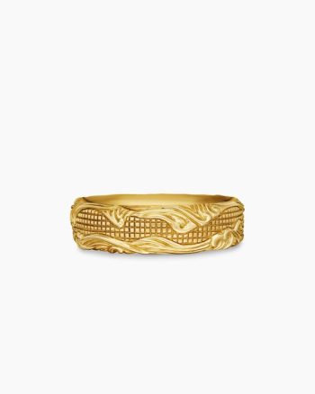 Waves Band Ring|18K Yellow Gold, 7mm