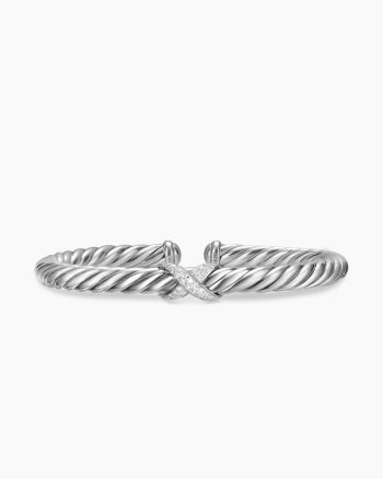 Cable Flex® X Bracelet|Sterling Silver with Diamonds, 6mm