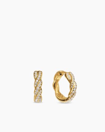 Wisteria® Hoop Earrings|18K Yellow Gold with Diamonds, 16mm