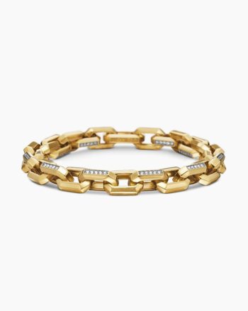 Streamline® Heirloom Chain Link Bracelet|18K Yellow Gold with Pavé Diamonds, 7.5mm