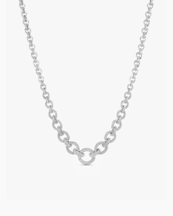 Pavé Chain Necklace|White Gold with Diamonds