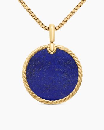 DY Elements® Disc Pendant|18K Yellow Gold with Lapis, 32mm