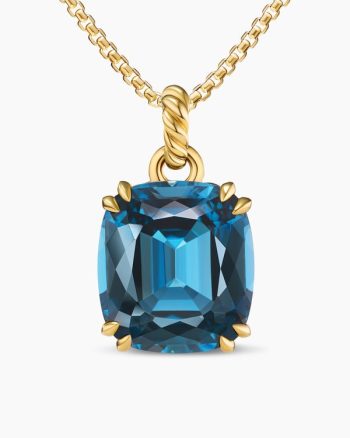 Marbella Pendant|18K Yellow Gold with Hampton Blue Topaz, 22mm