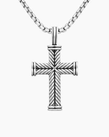 Chevron Cross Pendant|Sterling Silver, 33mm