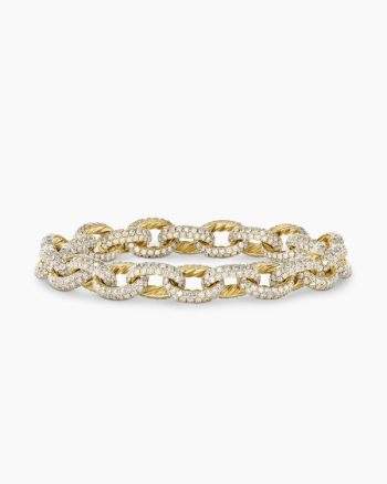 Pavé Link Chain Bracelet|Yellow Gold with Diamonds