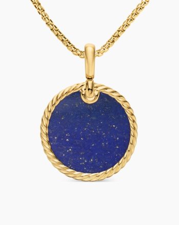 DY Elements® Disc Pendant|18K Yellow Gold with Lapis, 24mm