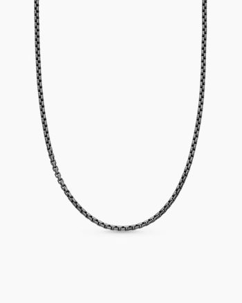 Box Chain Necklace|Darkened Sterling Silver, 2.7mm