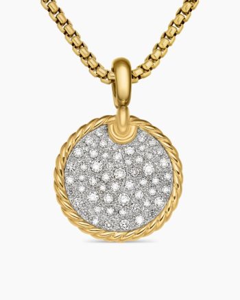 DY Elements® Disc Pendant|18K Yellow Gold with Diamonds, 21.2mm
