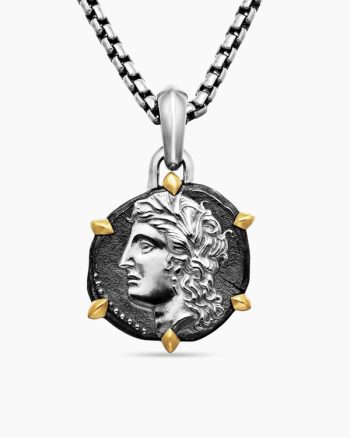 Virgo Amulet|Sterling Silver with 18K Yellow Gold, 23mm