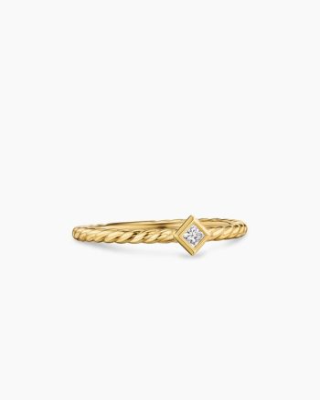 Petite Modern Renaissance® Stack Ring|18K Yellow Gold with Diamond, 4.9mm
