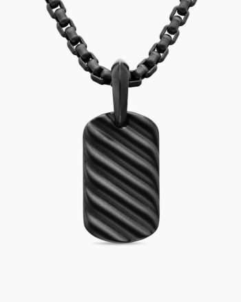 Sculpted Cable Tag|Black Titanium, 21mm