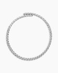 Sculpted Cable Flex Necklace|18K White Gold with Diamonds, 7.5mm