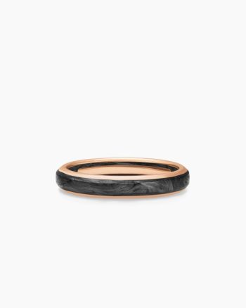 Streamline® Band Ring|18K Rose Gold with Forged Carbon, 4mm