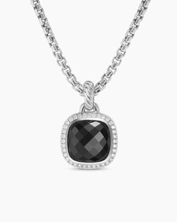 Albion® Pendant|Sterling Silver with Black Onyx and Diamonds, 11mm