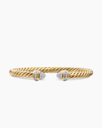 Classic Cablespira® Bracelet|18K Yellow Gold with Diamonds, 5mm