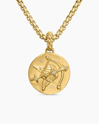 Sagittarius Amulet|18K Yellow Gold with Diamonds, 19mm