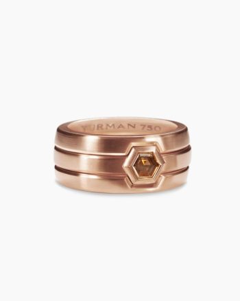 Nesting Band Ring|18K Rose Gold with Center Cognac Diamond, 10mm