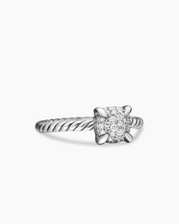Petite Chatelaine® Ring|Sterling Silver with Pavé Diamonds, 7mm