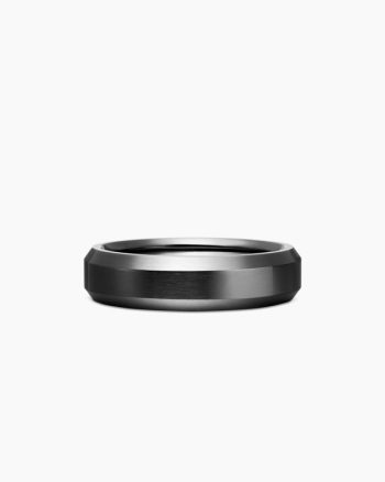 Beveled Band Ring|Black Titanium, 6mm