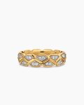 Hex Band Ring|18K Yellow Gold with Diamonds, 6mm