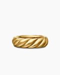Sculpted Cable Band Ring|18K Yellow Gold, 6mm