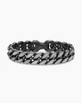 Curb Chain Bracelet|Black Titanium with Meteorite, 14.5mm