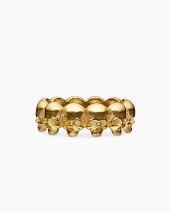 Memento Mori Skull Band Ring|18K Yellow Gold, 8.5mm