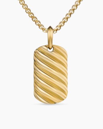 Sculpted Cable Tag|18K Yellow Gold, 27mm