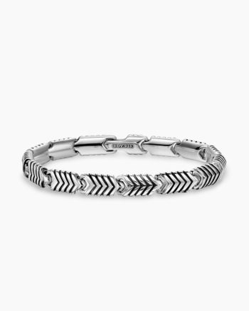 Chevron Link Bracelet|Sterling Silver, 7.6mm