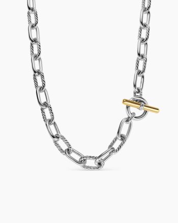 DY Madison® Toggle Chain Necklace|Sterling Silver with 18K Yellow Gold, 11mm