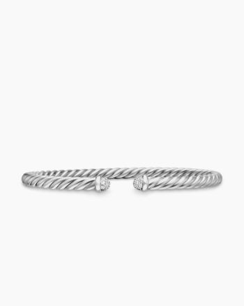 Cable Flex® Bracelet|18K White Gold with Diamonds, 4mm