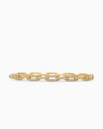 Stax Chain Link Bracelet|18K Yellow Gold with Diamonds, 4mm