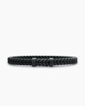 Chevron Bracelet|Black Rubber with Black Titanium, 6mm