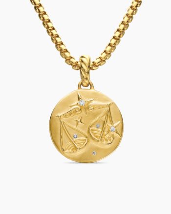 Libra Amulet|18K Yellow Gold with Diamonds, 19mm