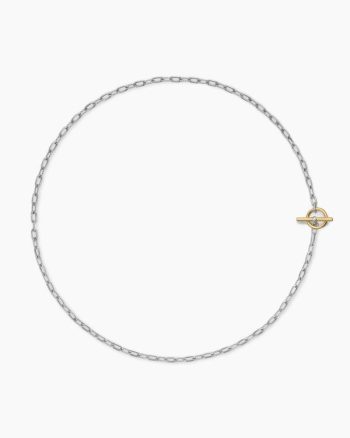 DY Madison® Toggle Chain Necklace|Sterling Silver with 18K Yellow Gold, 3mm