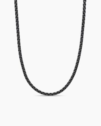 Box Chain Necklace|Darkened Stainless Steel, 4mm