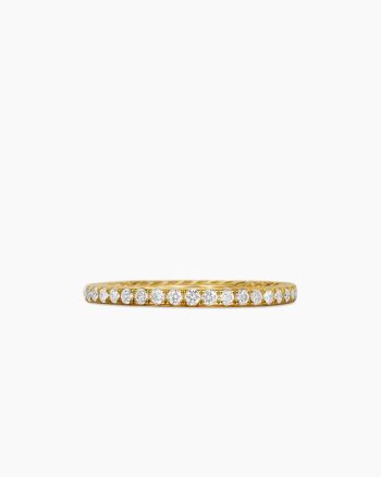 DY Eden Band Ring|18K Yellow Gold with Pavé Diamonds, 1.85mm