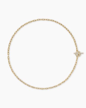 DY Madison® Pavé Toggle Chain Necklace|18K Yellow Gold with Diamonds, 3mm