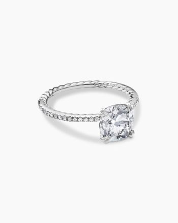 DY Eden Pavé Engagement Ring|Platinum, Cushion Cut