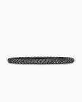 Sculpted Cable Bangle Bracelet|Black Titanium with Black Diamonds, 4.6mm