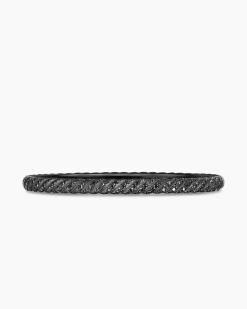 Sculpted Cable Bangle Bracelet|Black Titanium with Black Diamonds, 4.6mm