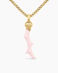Coral Amulet|Pink Opal and 18K Yellow Gold, 31mm