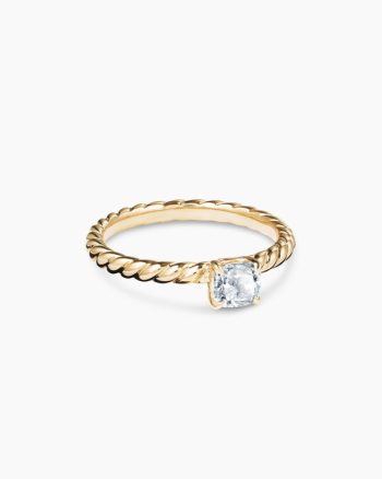 DY Cable Petite Engagement Ring|18K Yellow Gold, Cushion Cut