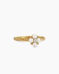 Petite Modern Renaissance® Pearl Ring|18K Yellow Gold with Pearls and Center Diamond, 7.9mm