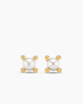 Petite Modern Renaissance® Pearl Stud Earrings|18K Yellow Gold with Pearls, 5.5mm
