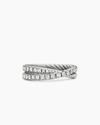 DY Crossover® Band Ring|Platinum with Diamonds, 5.2mm