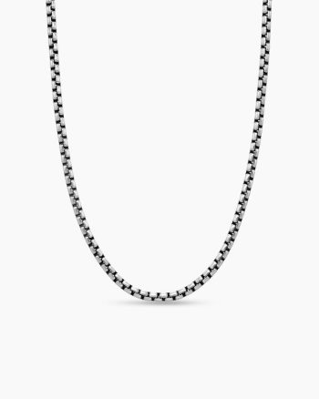 Box Chain Necklace|Sterling Silver with 14K Yellow Gold Accent, 3.6mm