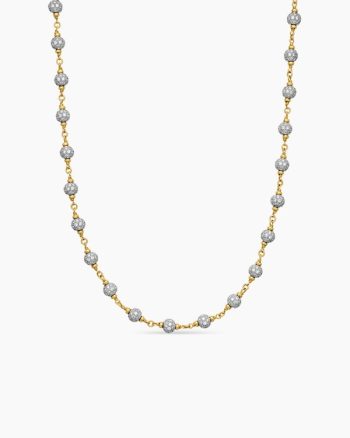 Spiritual Beads Necklace|18K Yellow Gold with Diamonds, 6mm