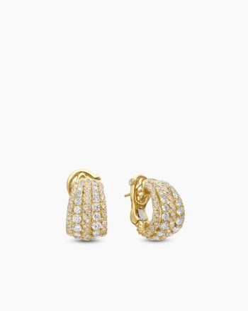 Floating Diamonds Shrimp Earrings|Yellow Gold