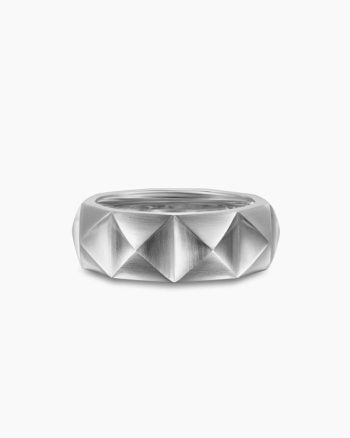 Pyramid Band Ring|Sterling Silver, 8mm
